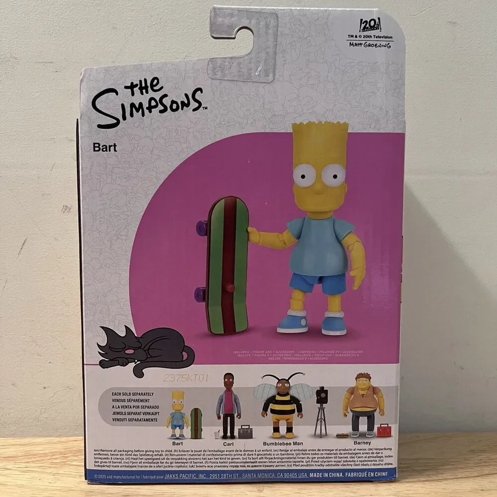 The Simpsons Bart Simpson Blue Shirt 5” Figure Wave 4 Jakks Pacific New